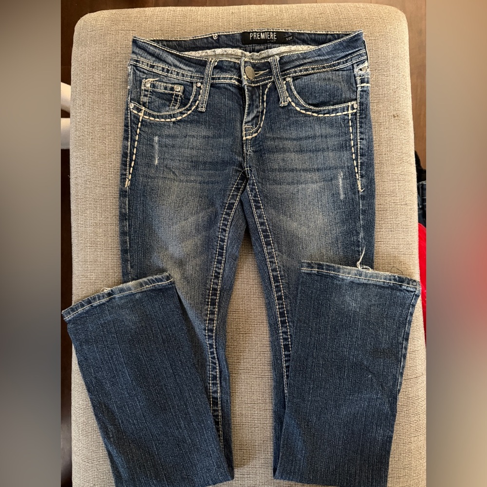 Premier by Rue21 Dark Blue studded Boot Cut Jeans #W52